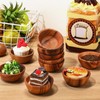 LOYIM 10 Pcs Acacia Wood Small Bowls 4 * 1.6