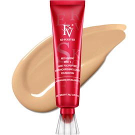 FV Waterproof Liquid Foundation,Hydrating Dewy Finish Long Lasting Lightweight Medium Coverage Face Makeup for Normal & Dry Skin, Cruelty Free,Nourishing Natural Beige 30ml