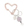 FLOWERING Carabiner (with reel) Heart GKH0013-PG (Pink Gold)
