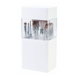 DIZLAS Makeup Brush Stand 12 Pieces Storage Portable Makeup Brush Case Makeup Brush Holder Dry Waterproof Dustproof (White)