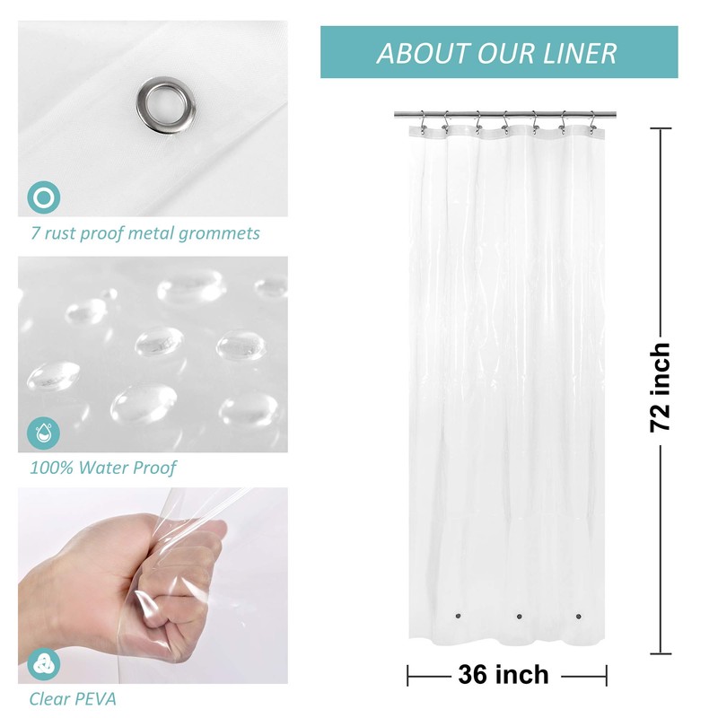 Mrs Awesome Small Stall Shower Curtain Liner 36 x 72