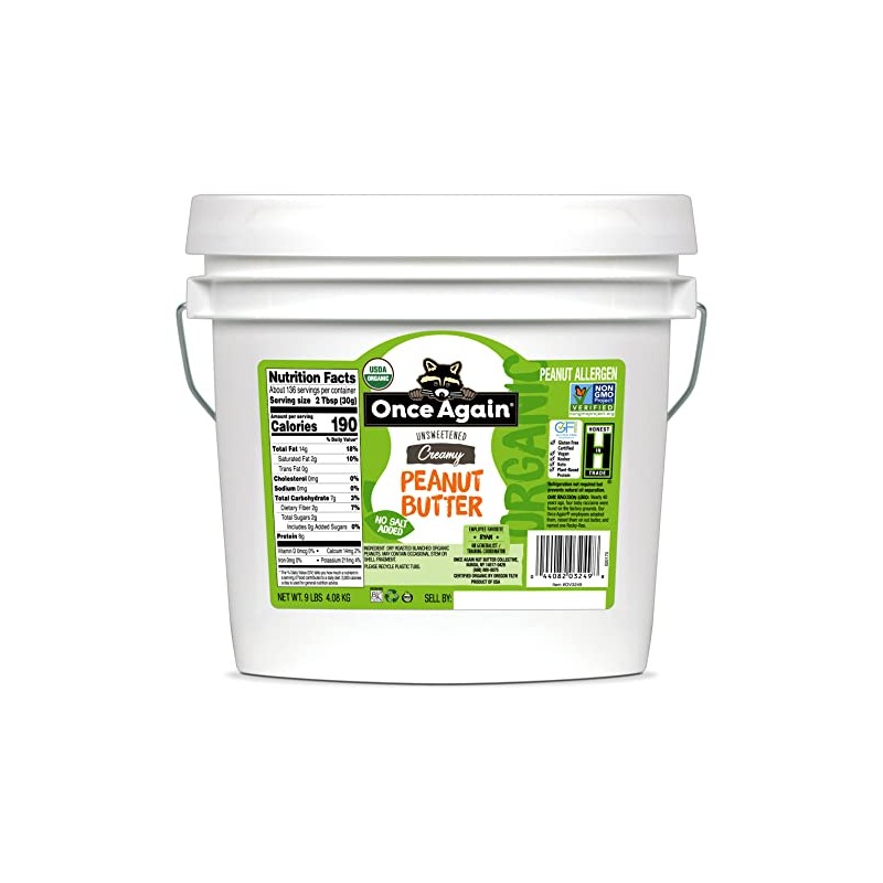 Once Again Organic, Creamy Peanut Butter - Salt Free, Unsweetened