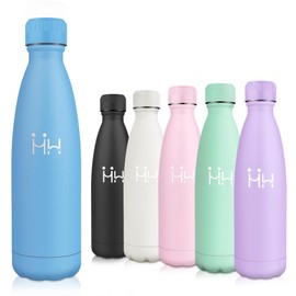 Motswedi Thermos Flask, 0.5 L, BPA-Free, Stainless Steel, Vacuum Insulated, Stainless Steel Drinking Bottle, Double-Walled, Water Bottle, Water Bottle for School, Travel, Sports, Bike, Sky Blue