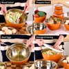 LKTDYMEG Orange Mixing Bowls with Lids Set of 7, Stainless