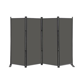 MAYOLIAH 4 Panel Room Divider Screen 6Ft Tall Foldable Privacy Dividers Indoor Wall Partition Room Separator Grey