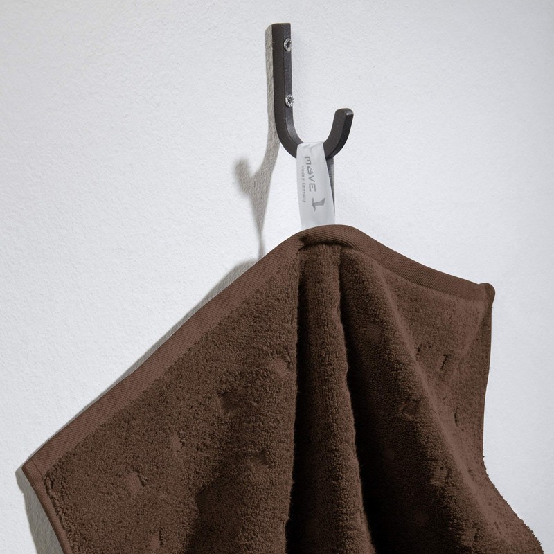 Möve Towel Quadretti Walk Terry Brown Size 50 x 100
