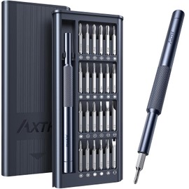 AXTH Juego de destornilladores de precisión pequeño 25 en 1, kit de herramientas de reparación magnéticas mini profesional para teléfono, computadora, reloj, laptop, Macbook, timbre de puerta