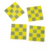 Bullseye’s Playground Square Drink Coasters (4) Count Green Checkered Mosaic