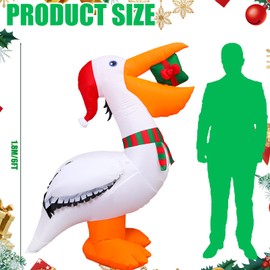 Shappy 6ft Giant Large Christmas Inflatables Pelicans Blow up Pelicans LED Lighted Xmas Inflatable Christmas Yard Decoration for Xmas Indoor Outdoor Farm Lawn Yard Garden Party Decor