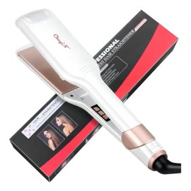 Ckeyin Planchas Para Cabello Profesional Placas Cerámica Alaciadora Planchas Extras Anchas de 55MM Blanca 2 en 1                                      