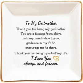 Godmother Gifts from Godchild - "Thank you for being a part of my life, I will love you always" Trinket Dish, Gifts for Godmother Mothers Day Proposal Birthday Christmas
