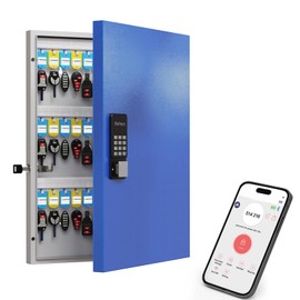 WeHere 72 Key Lock Box Wall Mount, Smart Key Cabinet with Key Tags, use OTP Share/APP Blutooth/Fixed Code Unlock,Large Key Safe Security Storage for School/Realtors/Office Key Management