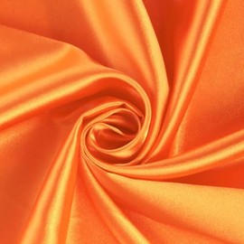 Stretch Charmeuse Shiny Polyester Lightweight (60 Inch) Satin Fabric by The Yard - for Sewing Apparel, Accessories, Bridal, Décor, & More - Orange (10 Yards)