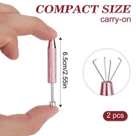 2 PCS Piercing Ball Grabber Tool Diamond Claw Tweezers Piercing Assistant Pen Stainless Steel Jeweler Pick Up Tool 4 Claw Gem Picker Tool Chip Pick for Small Parts Pickup (Pink Blue)