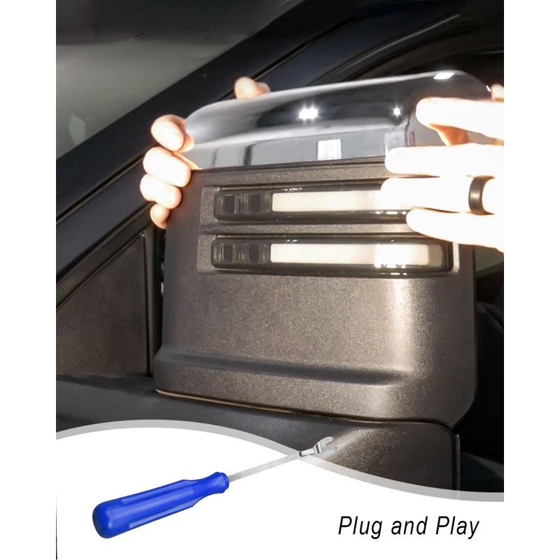 HUQUZN Top & Side Clip-On Front Door Mirror Housing Covers