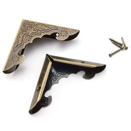 SDTC Tech 20-Pack Metal Book Corner Protector 4mm Inner Height Book Corner Edge Cover for Scrapbook Photo Album Menu Folder