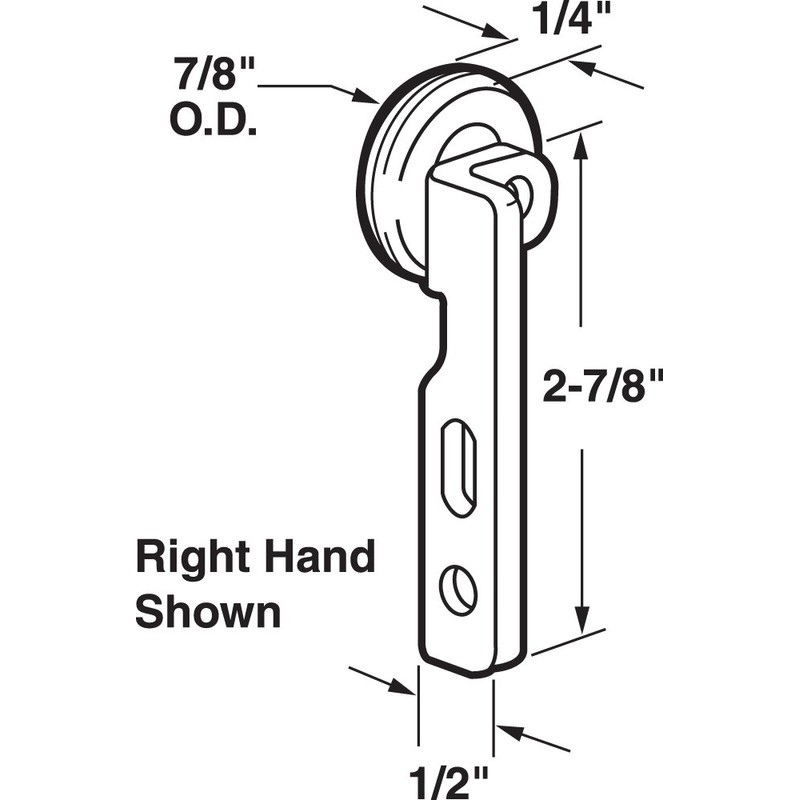 Prime-Line N 6519 7/8 In. Nylon Ball Bearing Wheel Closet