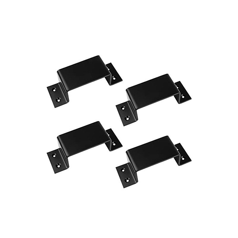 heneng 4 Pcs Black Closed Bar Holder for Door Barricade,