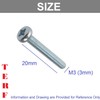 TERF® M3 X 20mm Pozi Pan Machine Screws M3 (3mm)