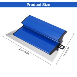 Drywall Skimming Blade - Smoothing Spatula High Grade Skimming Drywall Professional Plastering Trowel Durable Semi Flexible Finishing Trowel with Z-Shaped Handle (Blue, 25CM)