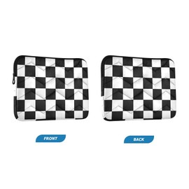 Laptop Sleeves Case for Men and Women Computer Carrying Case with Zipper Fits for 13-14 Inch Laptop Checkered Black and White