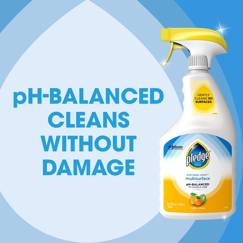 Pledge pH-Balanced Multisurface Cleaner Spray for Everyday Care, Fresh Citrus