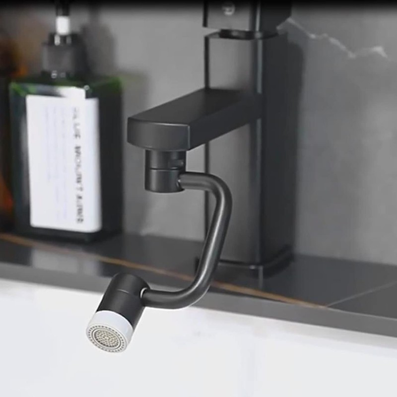 LikeHome 2 Packs Matte Black Rotating Faucet Extender Aerator, Solid