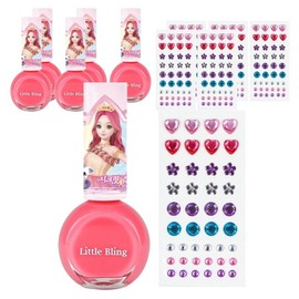 Little Bling Secret Jouju Star Goddess Jewelry Nail Set, Date Pink, 6 Pieces / 리틀블링 시크릿쥬쥬 별의여신 쥬얼리네일세트, 데이트핑크, 6개