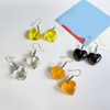 CYV Transparent Colorful Handmade Heart Dangle Earrings For Women (black)