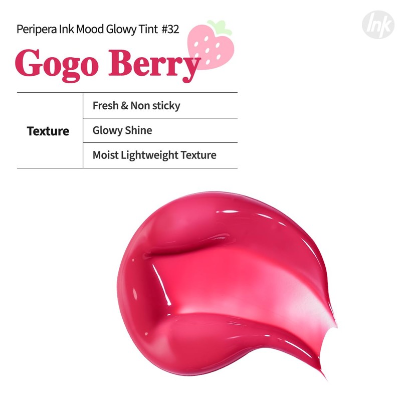 Peripera Ink Mood Glowy Tint | Lip-Plumping, Naturally Moisturizing, Lightweight,