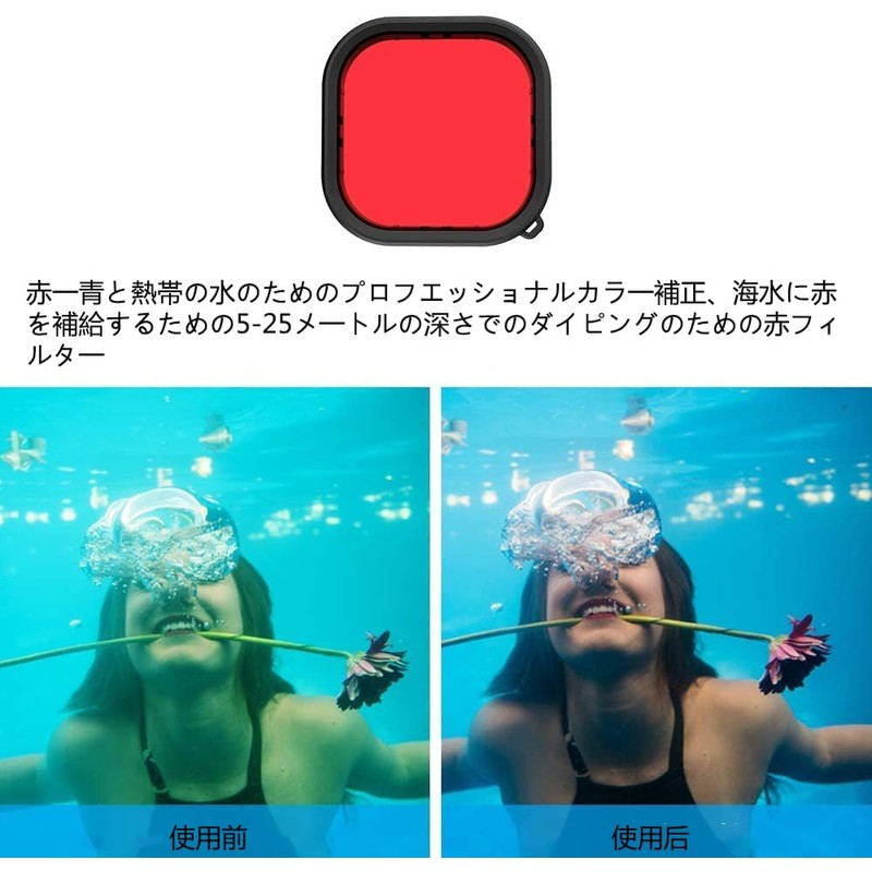 Lupholue Waterproof 60M Transparent Underwater Housing Case with Filter and