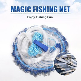 Alvinlite Standard Cast Net for Bait Trap Fish 8ft-16ft Radius for Freshwater and Saltwater Throw Style(Dia.3.0M-Fishing Line)