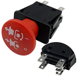PTO Switch 5 Terminals 01545600 00522100 430-401 10 AMP Compatible with Arens Graely ProMster ztx 260z 34z Zoom 2148XL ZTR 2050 34 Zero 1844 2148 Ikon-XD Deta Series 6201 Red