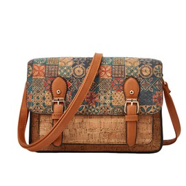 Tuokrisa Natural CORK Vintage Crossbody Messenger Bag Satchel Purse Handbag Briefcase for Women