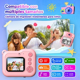 ETprin Cámara Instantánea Infantil – Cámara Digital HD 1080P con Modo Selfie, Fotos Divertidas y Creativas,Recargable,Perfecta para Niños de 3 a 12 Años