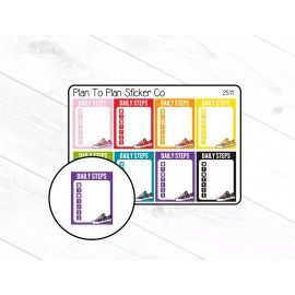 Homemade 2511~~Daily Steps Tracker Planner Stickers