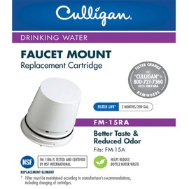 Culligan FM-15RA Replacement Filter Cartridge for Faucet Mount Filter FM-15A, White Finish