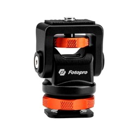 Fotopro Camera Monitor Mount with Cold Shoe Adapter 180 Degree Tilting Swivel 360 Degree Swivel Mount for Field Monitor for 5 Inch and 7 Inch Monitor Orange