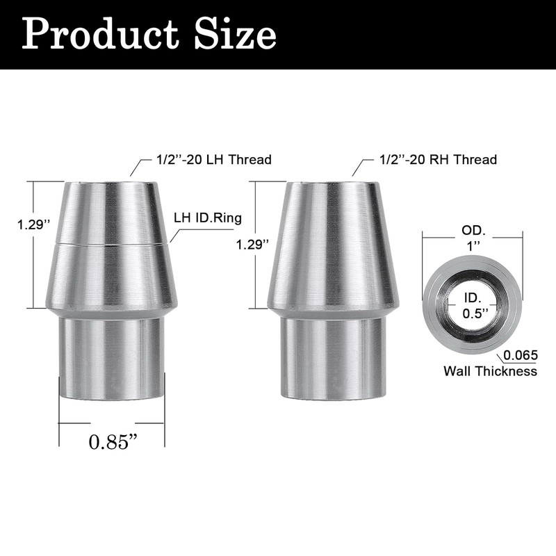 GaiRen 1/2” Heim Joints Kit, 0.5” Rod End Chromoly Joints
