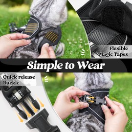 rabbitgoo Cat Harness and Leash Set for Walking Escape Proof, Adjustable Soft Kittens Vest with Reflective Strip for Cats, Comfortable Outdoor Vest, Black, M