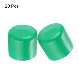 sourcing map 20pcs Rubber End Caps 45mm(1 3/4") ID Vinyl PVC Round Tube Bolt Cap Cover Screw Thread Protectors Dark Green