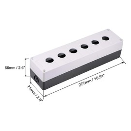 uxcell Push Button Switch Control Station Box 22mm 6 Holes White and Black