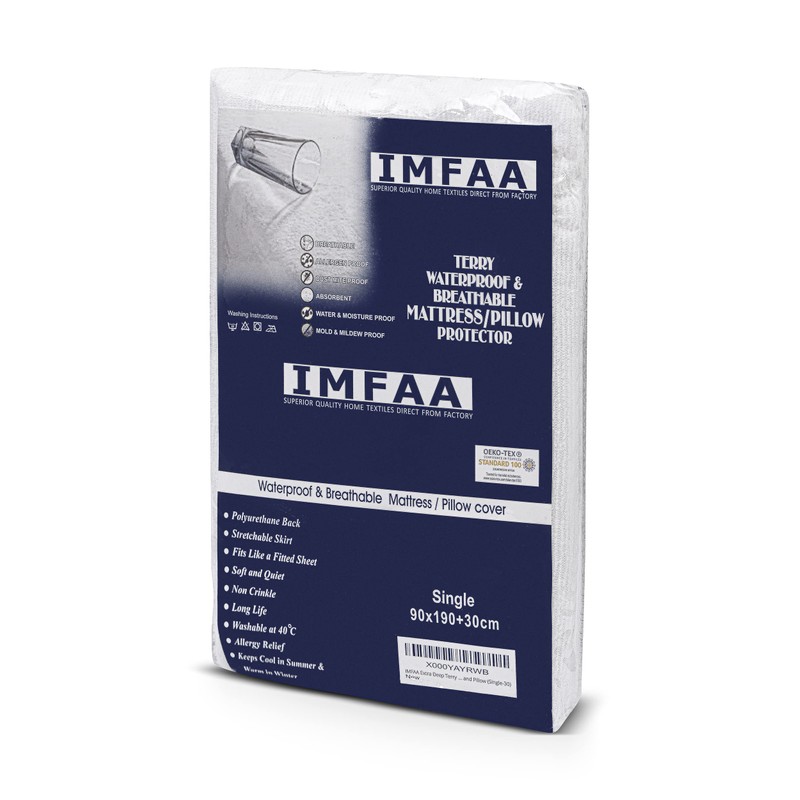 IMFAA 100% Waterproof Mattress Protector - Extra Deep 40 Cm