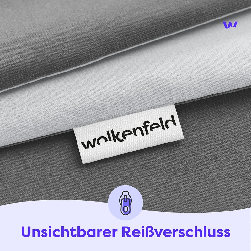 Wolkenfeld Bed Linen 135 x 200 cm, Grey Anthracite, Oeko-Tex