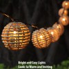 Decorative Outdoor Patio String Lights, Seagrass Rattan Wire Ball Style