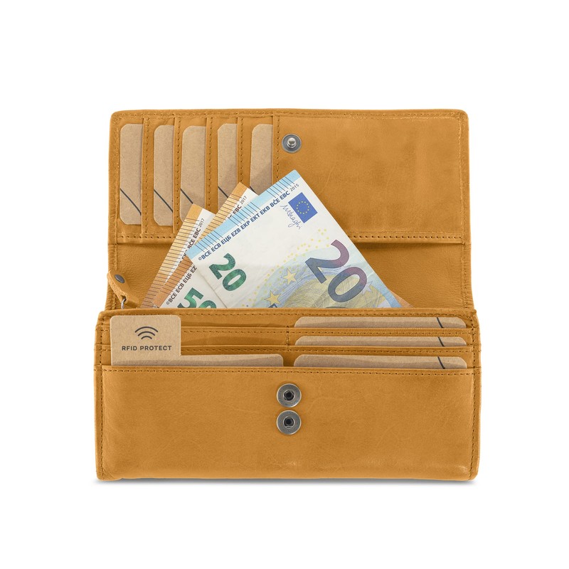Cas8 Women's Washed Leather Purse with Practical Change and Card