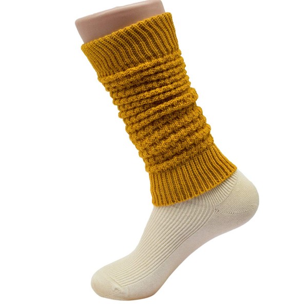 Grödo, Merino Leg Warmers Pique Pattern 100% Wool (kbT), curry