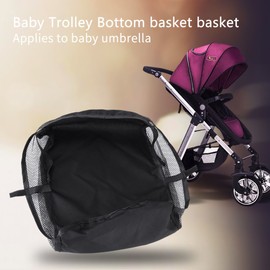 Universal Stroller Storage Basket, Under Stroller Organizer Bag Pram Under Basket, Shopping Basket Pram Pushchair Bag Bottom for Storing Baby Product, 11.8 x 11.8 x 3.9 Inch