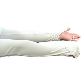 White Beauty Hand Arm Cover, UV Protection Gloves, Arm Cover (L, Beige)