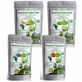 ECO NAVA Juego De 4 Té Verde Matcha En Polvo De Vainilla, Arándano, Menta, Fresa, Certificado Orgánico Usda, Libre De Omg, Natural, Polvo De Macha De 